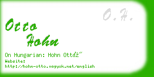 otto hohn business card